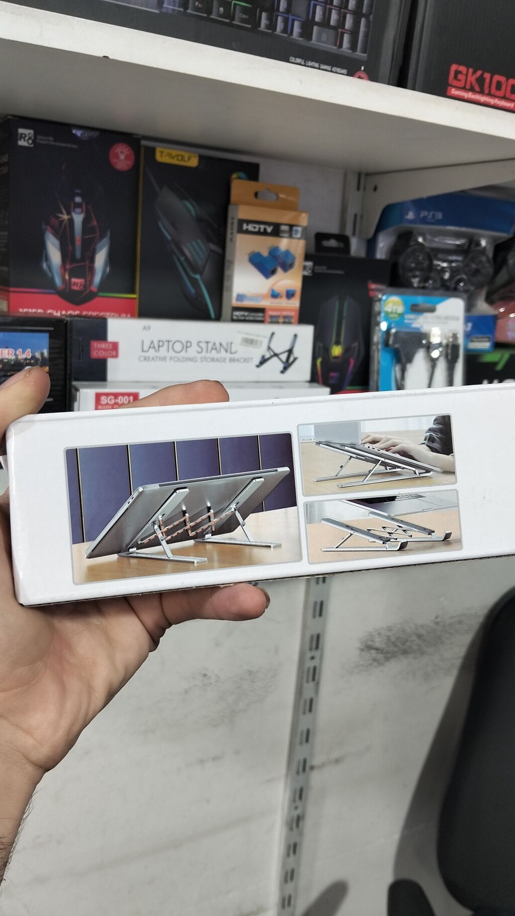 Alüminium Laptop Standı – SG-001 - Material: yüngül və möhkəm — Noutbuk aksesuarları, Bakı (3)