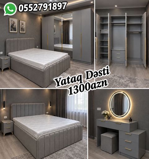 Modern “Yataq Dəsti” – 1300 AZN Tərkib: - Yumşaq başlıqlı, parça üzlü — Bakı