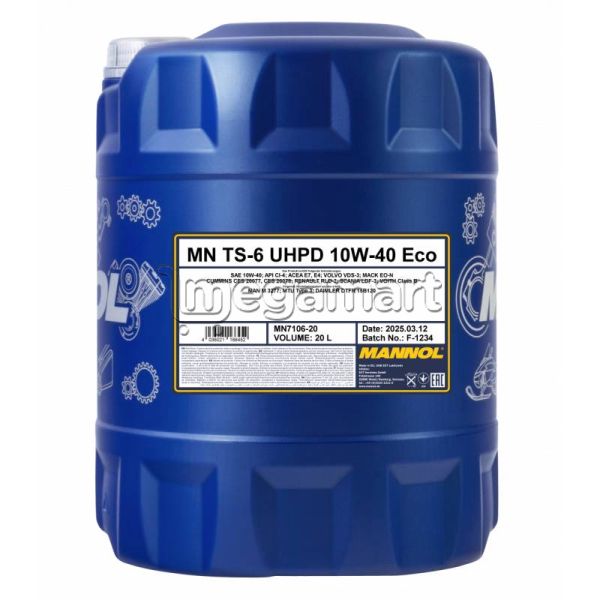 Mühərrik yağı Mannol 7106 TS-6 ECO Uhpd 10W-40 20L Special — Yağlar və texniki mayelər, Bakı