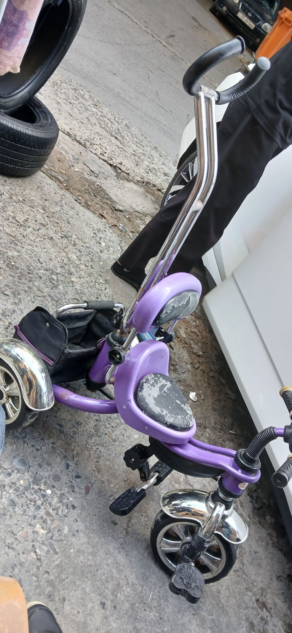 Uşaq üçtəkərli velosipedi – Prado brendi - Rəng: bənövşəyi, xrom — Uşaq velosipedləri, Bakı (3)