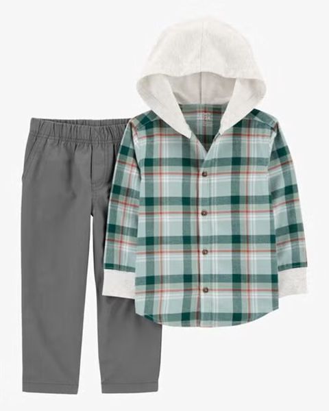 Oğlanlar üçün şalvarlı dəst Baby Carter's LowP202860, pambıq 100%, yaşıl, ölçü 18 ay — Bakı