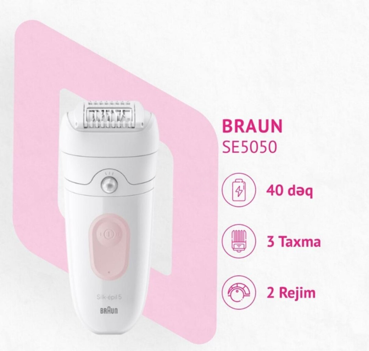 Epilyator Braun Silk-épil 5 SE5050 — Bədən qayığı, Bakı (5)