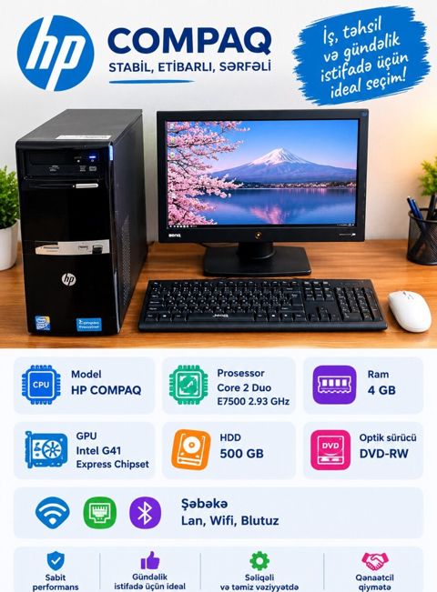 Masaüstü kompüter HP Compaq — 40 ₼ · Bakı · Masaüstü kompüterlər Masaüstü kompüter HP Compaq — Bakı