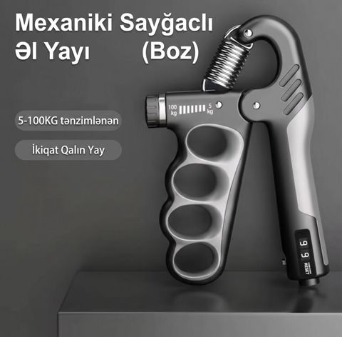 Mexaniki Sayğaclı Əl Qriperi - Rənglər: Boz, Qırmızı, Narıncı, Yaşıl — Bakı