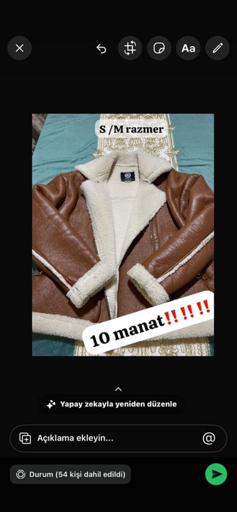 Qadınlar üçün qışlıq süni dəridən şerpa astarlı gödəkçə. - Rəng — 10 ₼ · Digah · Jaketlər Qadınlar üçün qışlıq süni dəridən şerpa astarlı gödəkçə. - Rəng — Digah