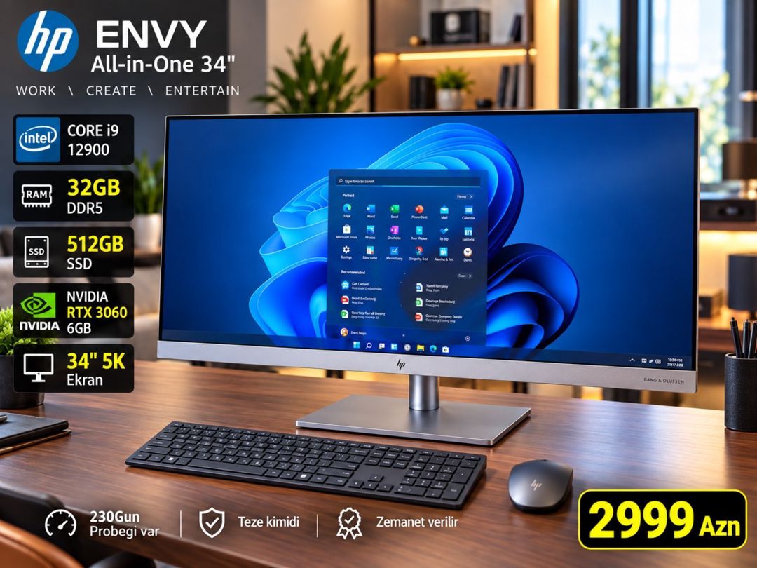 HP Envy Monoblok i9 12900 — Masaüstü kompüterlər, Bakı