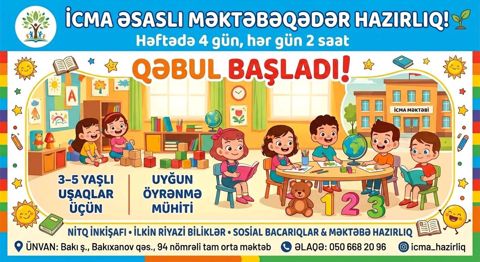 Icma əsaslı məktəbəqədər təhsil üzrə qeydiyyat başladı — Bakı
