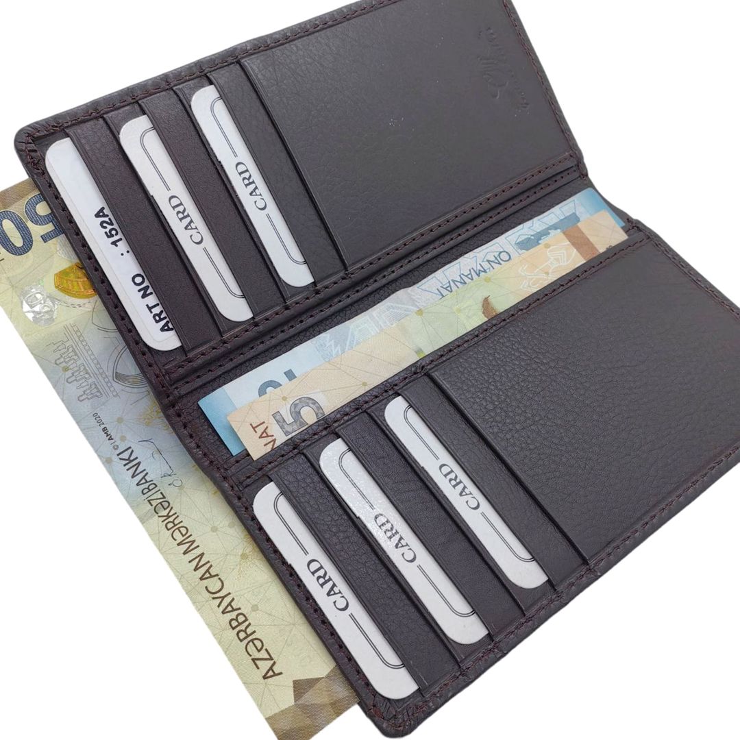 Dəri pulqabı kişi üçün Cliff 152A Plain Brown — Mallar, Bakı (3)