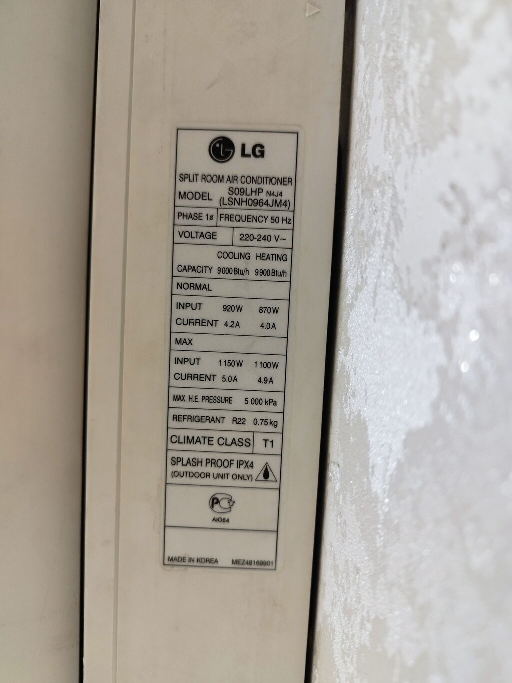 LG Split Kondisioner – Model: S09LHP (LSNH0964JM4) - Tip: Divara — Kondisioner və split-sistemlər, Qobu (3)