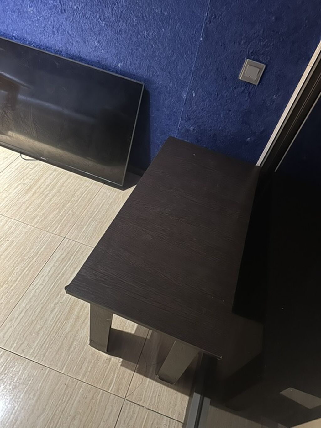 Mavi rəngli yumşaq parçadan iki ədəd geniş divan - Düz xətli — Qonaq otağı üçün, Bakı (4)