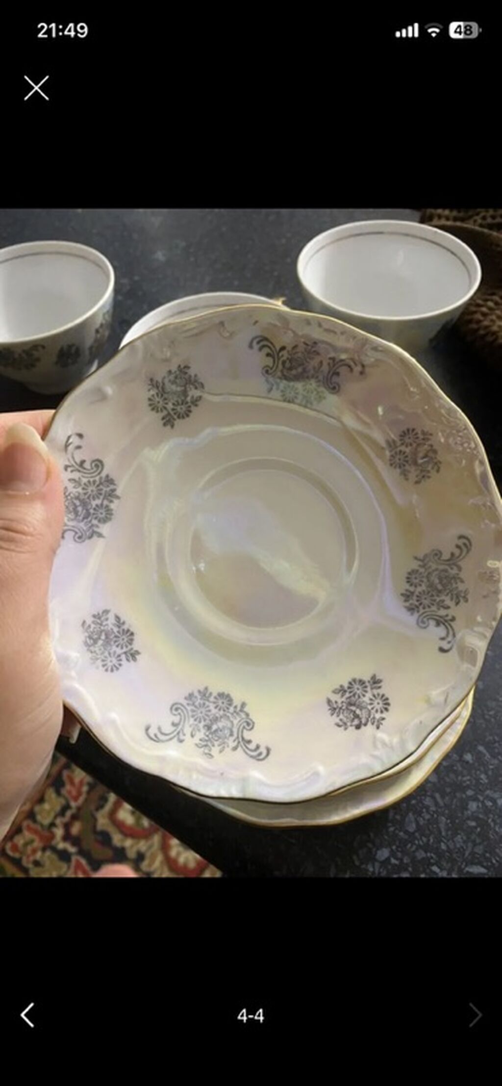 Çay dəsti, rəng - Ağ, Farfor — Süfrə qabı, Digah (2)