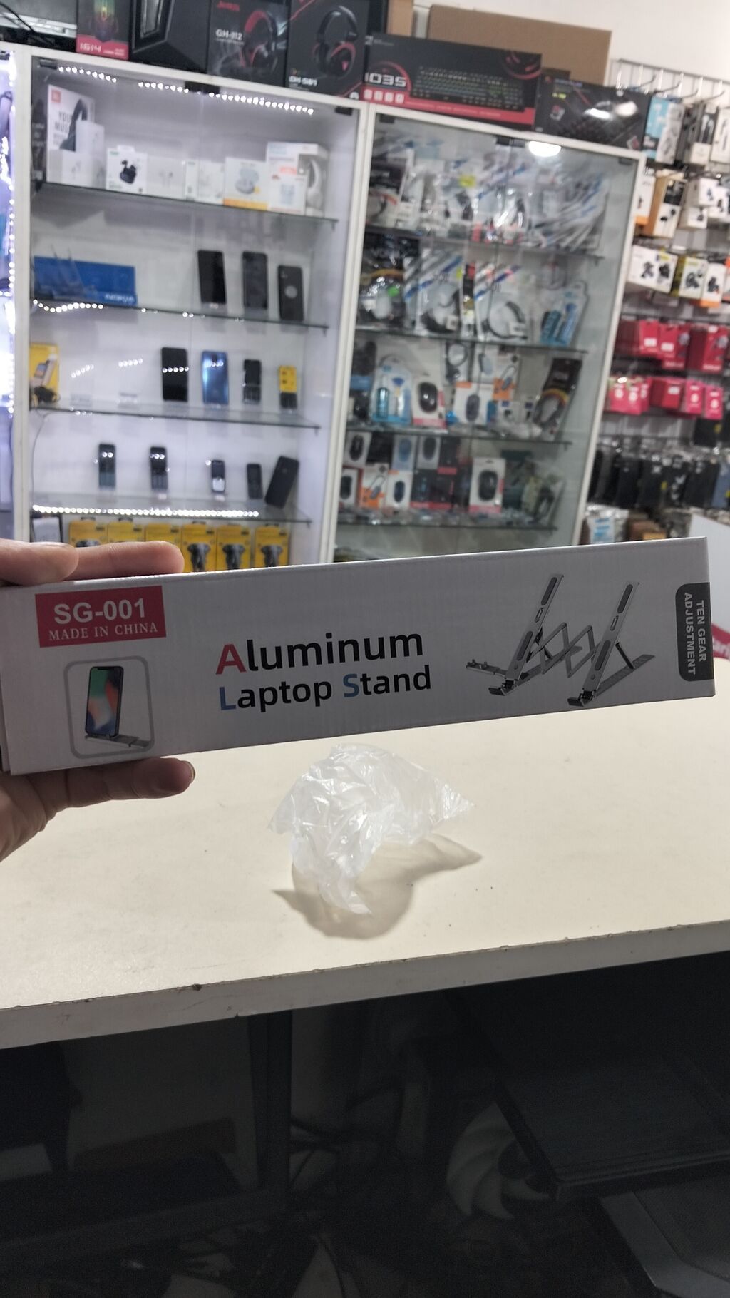 Alüminium Laptop Standı – SG-001 - Material: yüngül və möhkəm — Noutbuk aksesuarları, Bakı