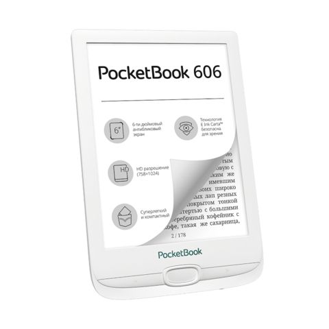 Elektron kitab PocketBook 606 White (PB606-D-CIS) — Bakı