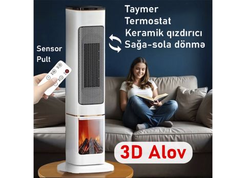 Sütun tipli Kalorifer "3D White" — Bakı