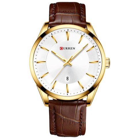 Qol saatı Curren C8365 Coffee/Gold — Bakı