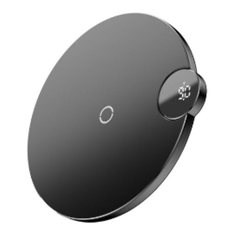 Simsiz Şarj Cihazı Baseus Rəqəmsal LED Ekran 15W + Usb-c Tipi Kabel 1,2 m, Qara, WXSX-01 — Bakı