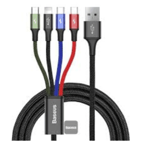Kabel Baseus Fast 4-in-1 Cable USB - Lightning (2) + Type-C + Micro USB 3.5A 1.2m Black (CA1T4-A01) — 16 ₼ · Bakı · Telefonlar və qadjetlər Kabel Baseus Fast 4-in-1 Cable USB - Lightning (2) + Type-C + Micro USB 3.5A 1.2m Black (CA1T4-A01) — Bakı