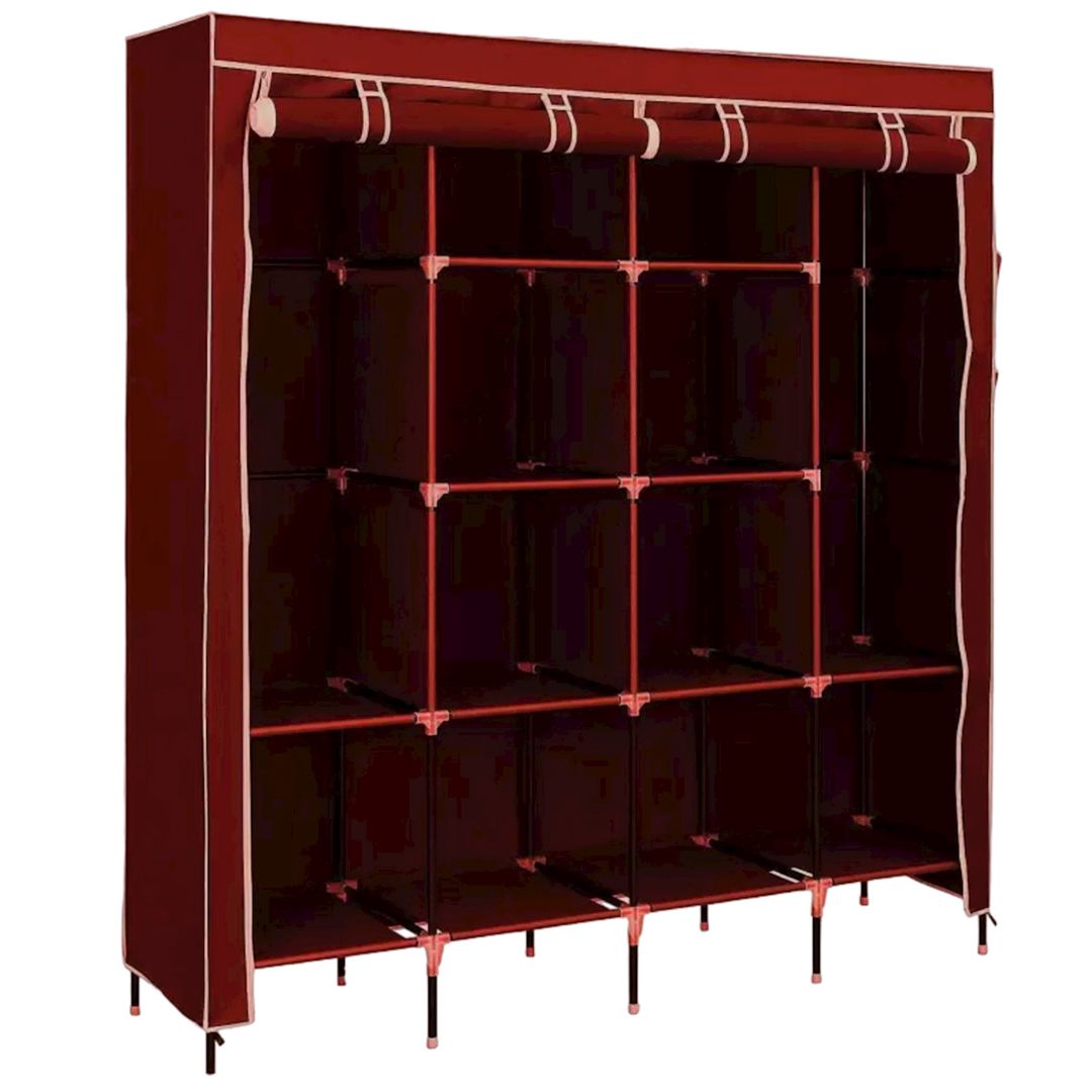 Portativ şkaf 88170 Wine Red, döşəməüstü, 45x170x170 sm, PVC/parça, tünd qırmızı — Şkaflar, Bakı (2)