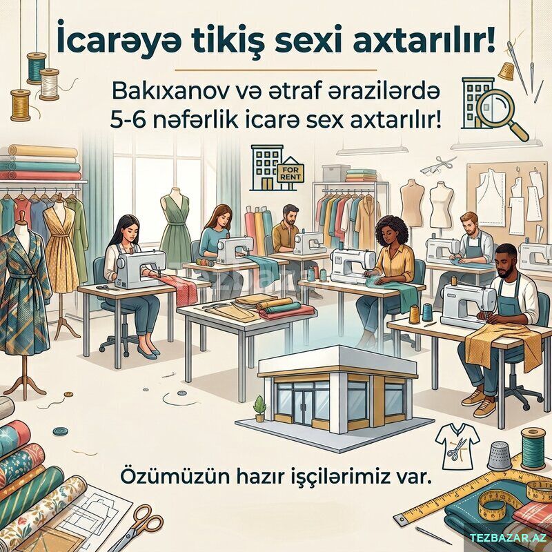 Obyekt icarəyə verilir, İcarəyə tikiş sexi axtarılır — Biznes və avadanlıq, Bakı