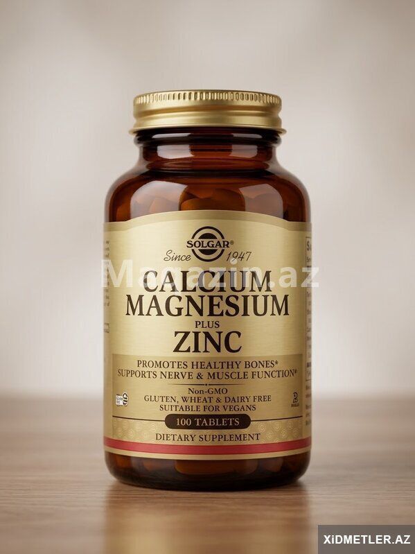 Solgar Calcium Magnesium Plus Zinc 100 Maqnezium — Gözəllik və səhiyyə, Bakı
