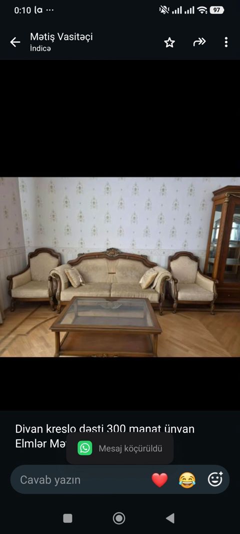 Divan kreslo dəsti 300 manat ünvan Elmlər Mətiş 0088 — 300 ₼ · Bakı · Yumşaq mobilya dəstləri Divan kreslo dəsti 300 manat ünvan Elmlər Mətiş 0088 — Bakı