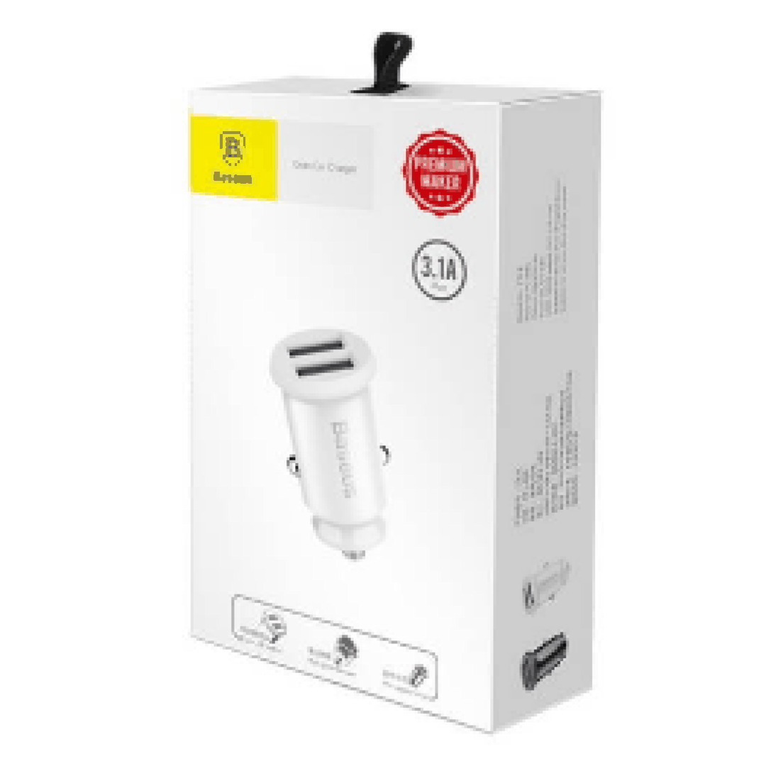 Avtomobil üçün enerji yığma cihazı Baseus Grain Car Charger 5V 3.1A White (CCALL-ML02) — Telefonlar və qadjetlər, Bakı (4)