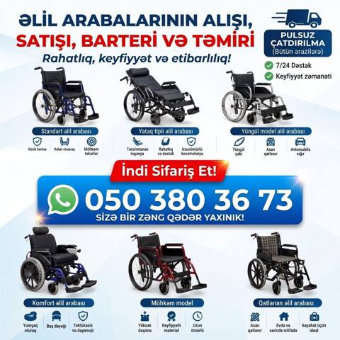 Əlil arabalarının alışı, satışı, barteri və təmiri – rahatlıq — Bakı