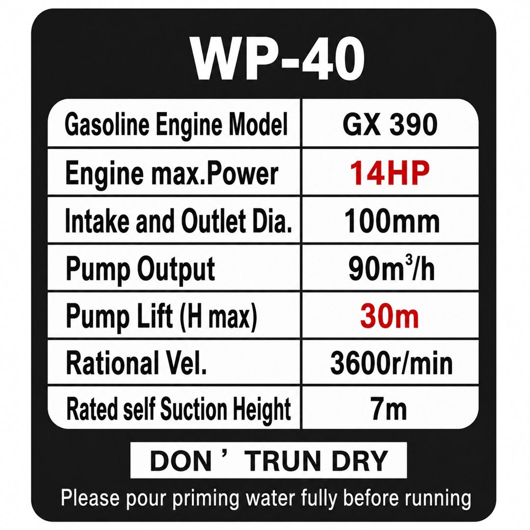Benzinli su nasosu WP-40 15 a.g., 30 m, 2000 litr/dəq — Mallar, Bakı (2)
