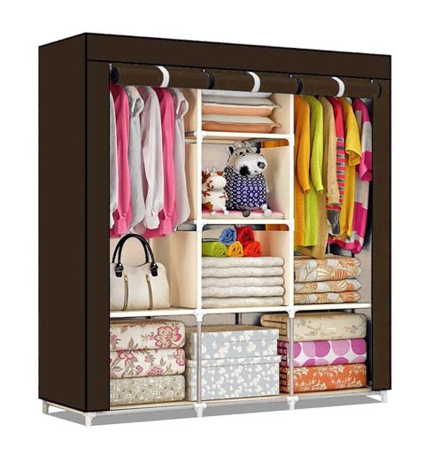 Portativ şkaf 88130A Brown, döşəməüstü, 130x45x175 sm, alüminium/plastik/polad/parça, qəhvəyi — Bakı