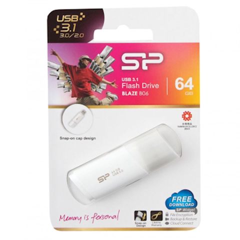 Fleş kart Silicon Power Blaze B06 64GB White USB 3.0 — Bakı