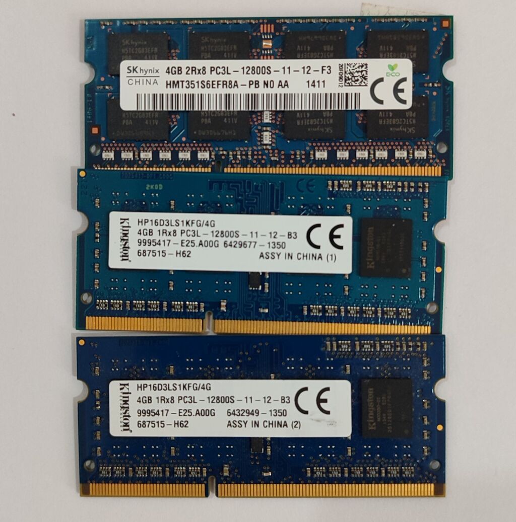 Noutbuk üçün So-dımm RAM modulları 4 GB DDR3. 1 ededi-15 AZN 3 — Operativ yaddaş, Bakı