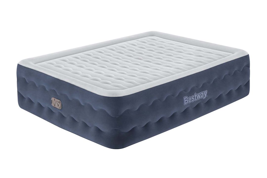 Şişmə ikinəfərlik döşək Bestway TriTech TruLeisure, ağ/mavi, 203x152x51 sm — Mallar, Bakı