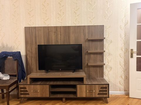 Mebel dəsti – TV stendi və divar paneli - Material: ağac teksturalı — Xırdalan