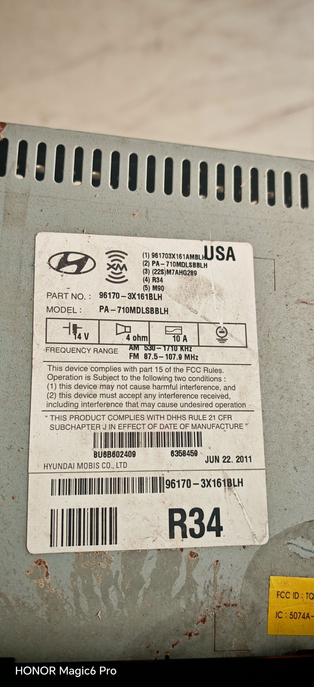 Hyundai orijinal avtomobil maqnitolası və ön panel bloku Model — Avtomobil akustikası, Saray (2)