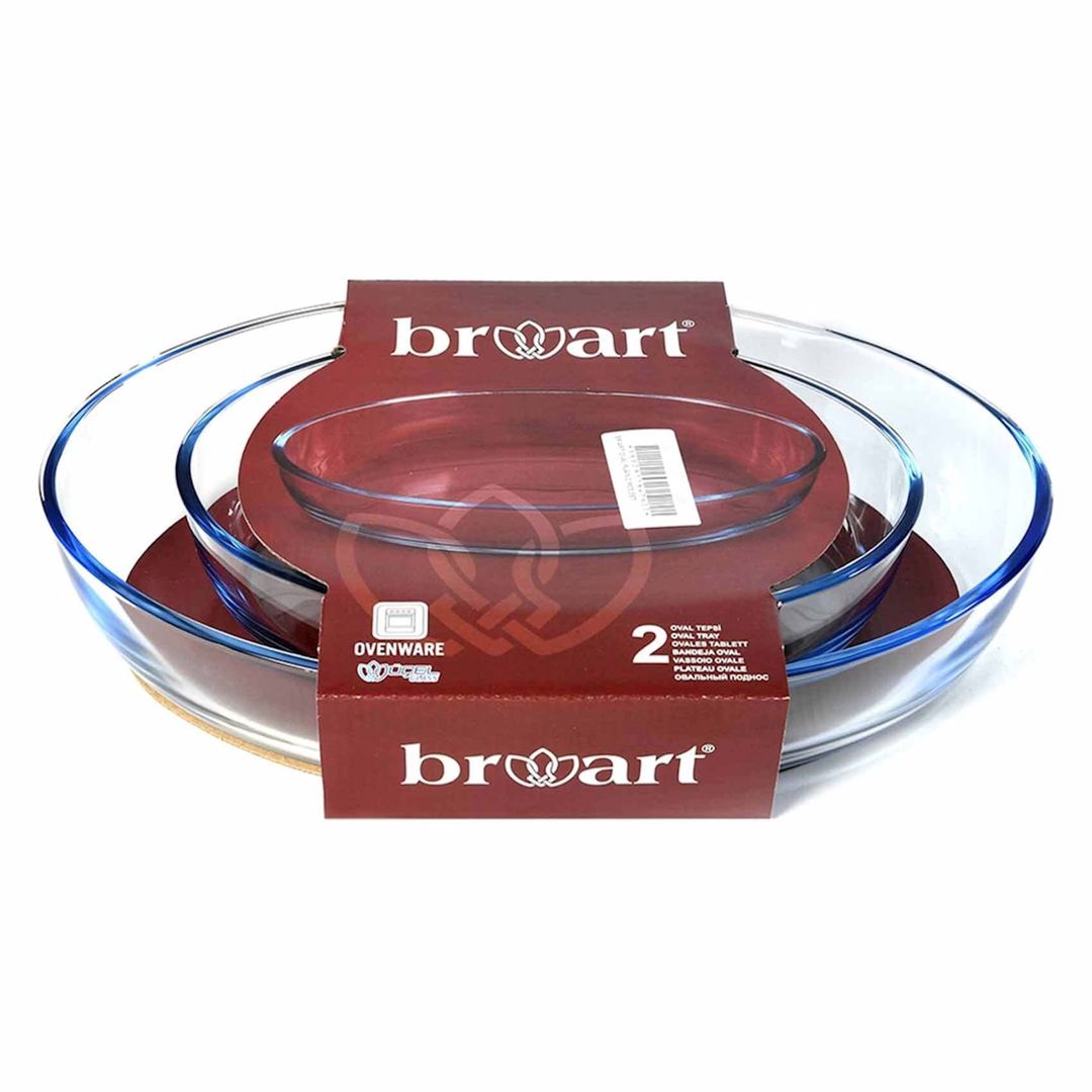 Bişirmə üçün qəlib BrArt HMSD_BA17 şüşə, oval, şəffaf, 2 əd, 34x24x6 sm/25x17x5 sm — Mallar, Bakı