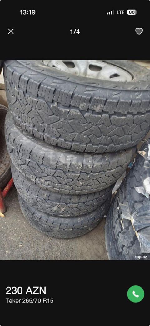 İşlənmiş Şin Lassa 265 / 70 / R 15 — Bakı