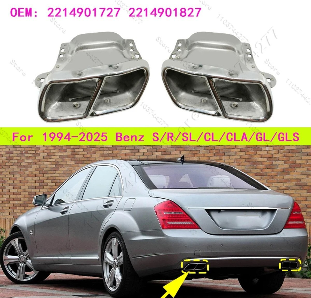 Səsboğucu ucluqları AMG Mercedes W221 W166 W176 C117 — Bakı