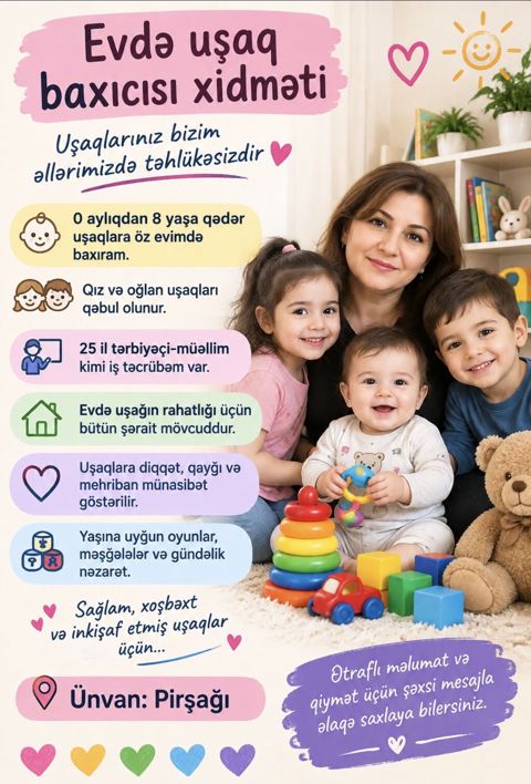 Günlük öz evimdə uşaq baxıram 25il bağça müəlliməsi kimi — Bakı