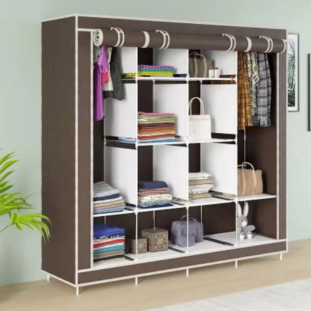 Portativ şkaf 88170 Brown, döşəməüstü, 165.5x166x42.5 sm, metal/pambıq, qəhvəyi — Şkaflar, Bakı (2)