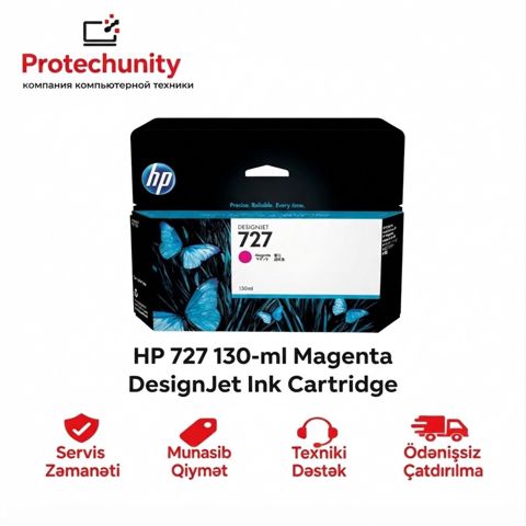 HP 727 130-ml Magenta DesignJet Ink Cartridge (B3P20A) — Bakı