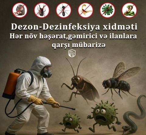 Dezinfeksiya, dezinseksiya Taxtabiti Mənzillər — 50 ₼ · Baku · Xidmətlər Dezinfeksiya, dezinseksiya Taxtabiti Mənzillər — Baku