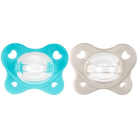 Əmzik dəsti Chicco Physioforma, 6-16 ay, silikon, mavi/bej, 2 əd — Bakı