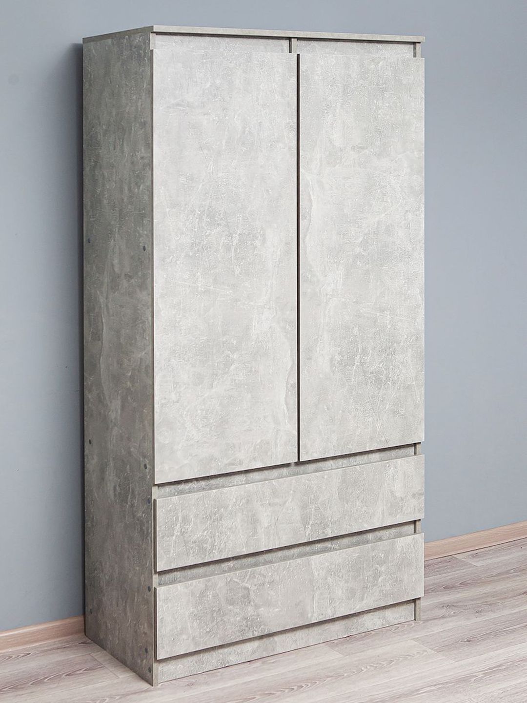 Paltar üçün şkaf Letta Chelsi,180x51.5x90 sm,LDSP,ağ (3563_Chelsi2Beton) — Şkaflar, Bakı