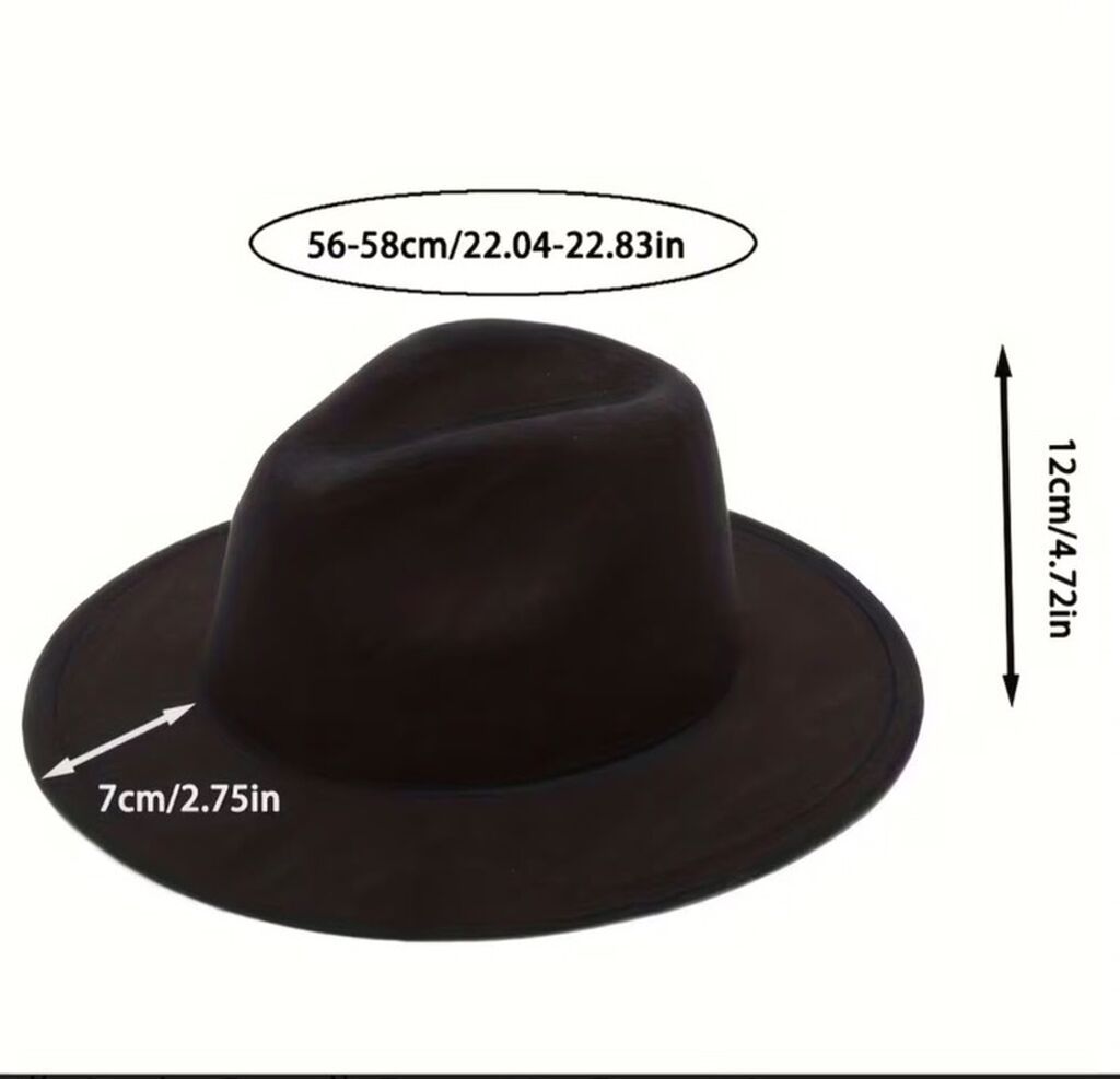 Klassik qara fedora şapka - Rəng: qara - Üslub: fedora/kənarlı şapka — Baş geyimi, Xırdalan (2)