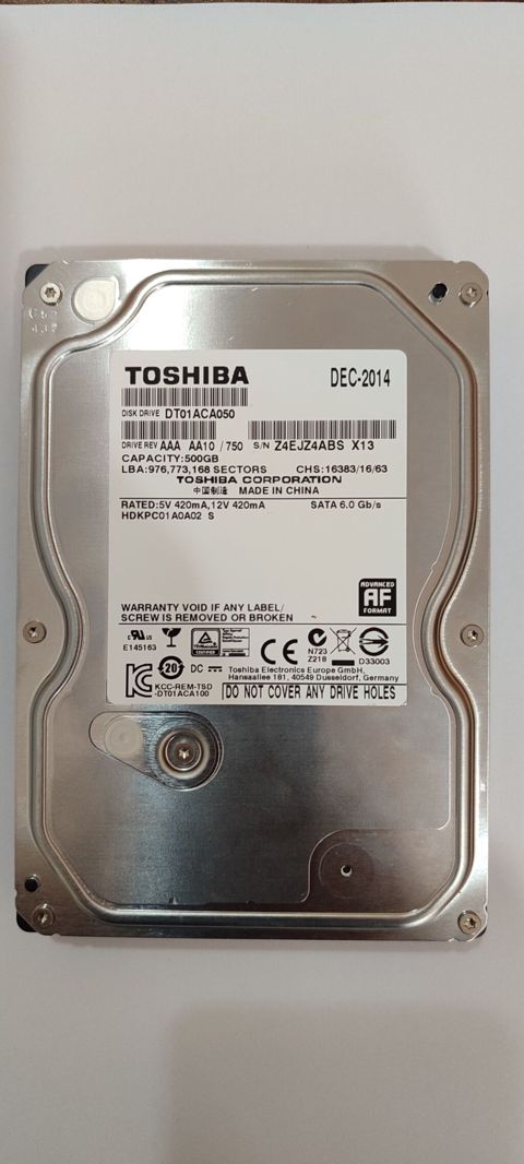 Toshiba 3.5" daxili sərt disk (HDD) 500 GB- 100 sağlam — Bakı