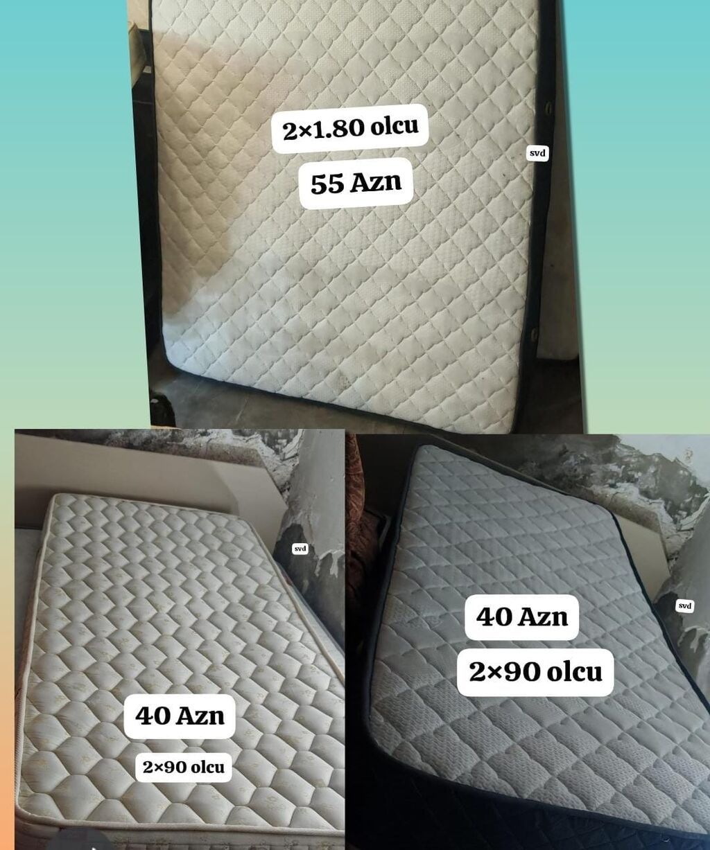 Matraslar var 11 ədəd ölçüsü 2/180 ortopetik 55 manata 2/90 olcude 40 — Matraslar, Bakı
