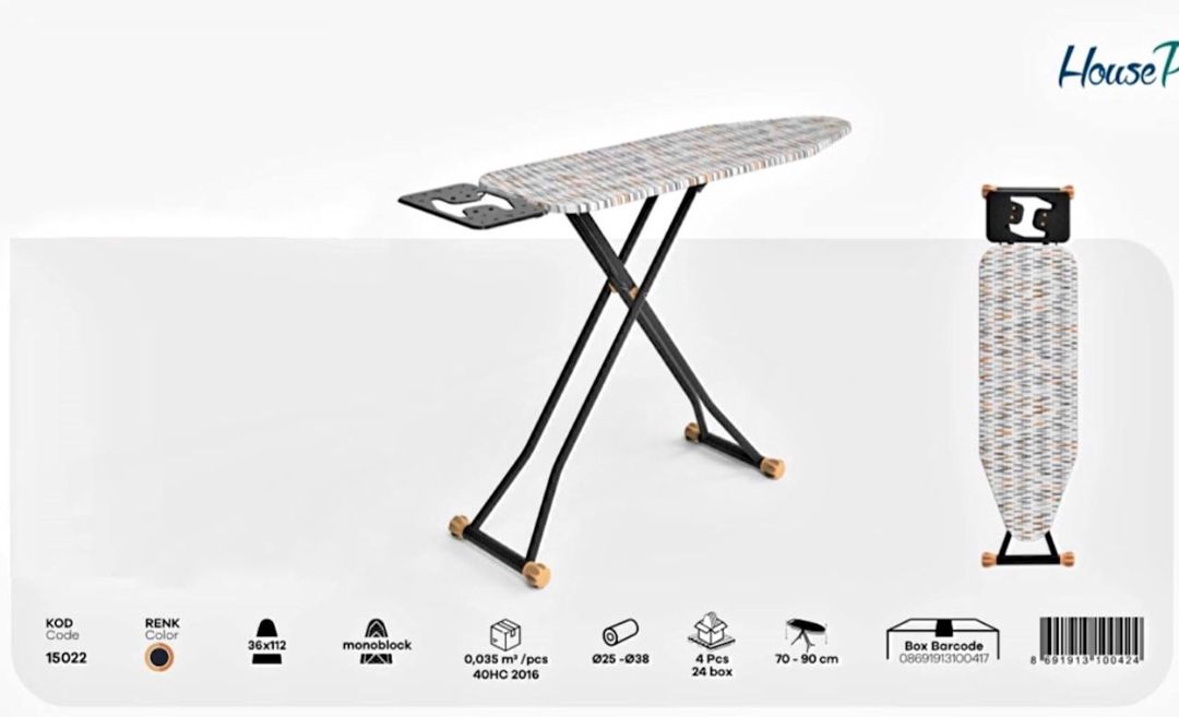 Ütü masası Perilla, 112×36 sm, qara/narıncı — Mallar, Bakı (2)