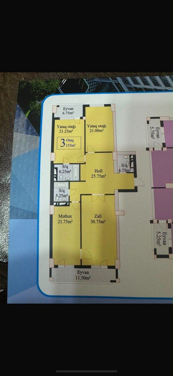 Satılır 3 otaqlı yeni tikili 155.5 m² — Mənzil, Bakı (8)