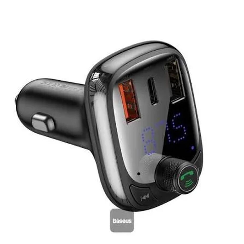 Baseus S-13 CCMT000101 Bluetooth 5.0 FM Modulyator və Avtomobil Şarj — Şarj cihazları, Bakı (2)