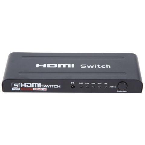 Uzaqdan idarəetmə və LED göstəricisi olan 5 portlu Full HD 1080P HDMI açarı — Bakı